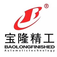 black and white company logo with writing in English and Chinese that say Baolong Finished Automatic Technology