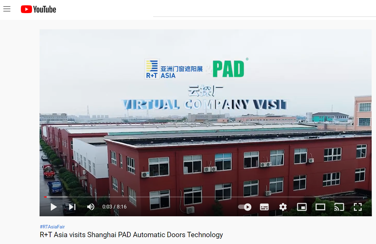 Watch R+T Asia's visit at Shanghai PAD Automatic Doors Technology